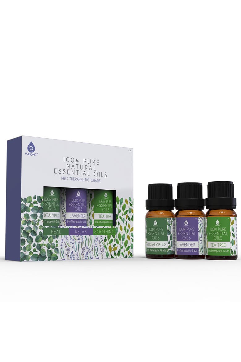 3-Pack Essential Oils: Eucalyptus, Lavender & Tea Tree, Alternate, color, Multicolor