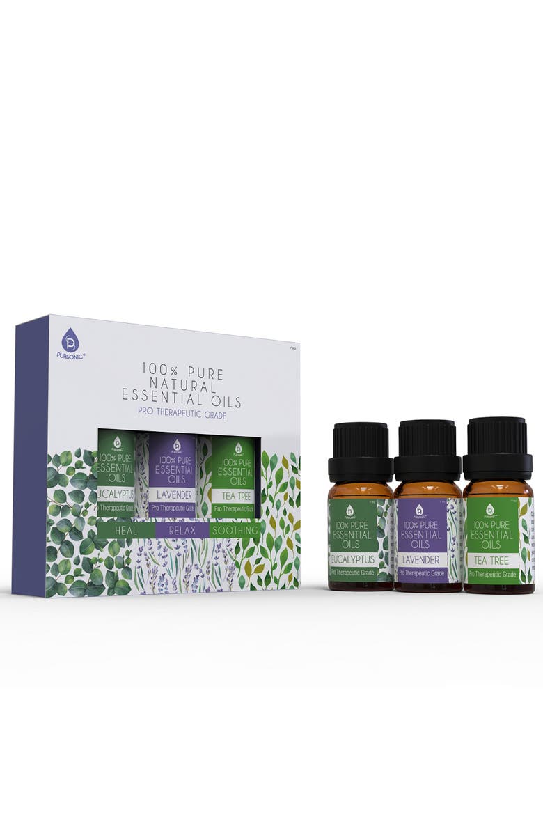 PURSONIC 3 pack of 100% Pure Essential Oils, Alternate, color, Multicolor
