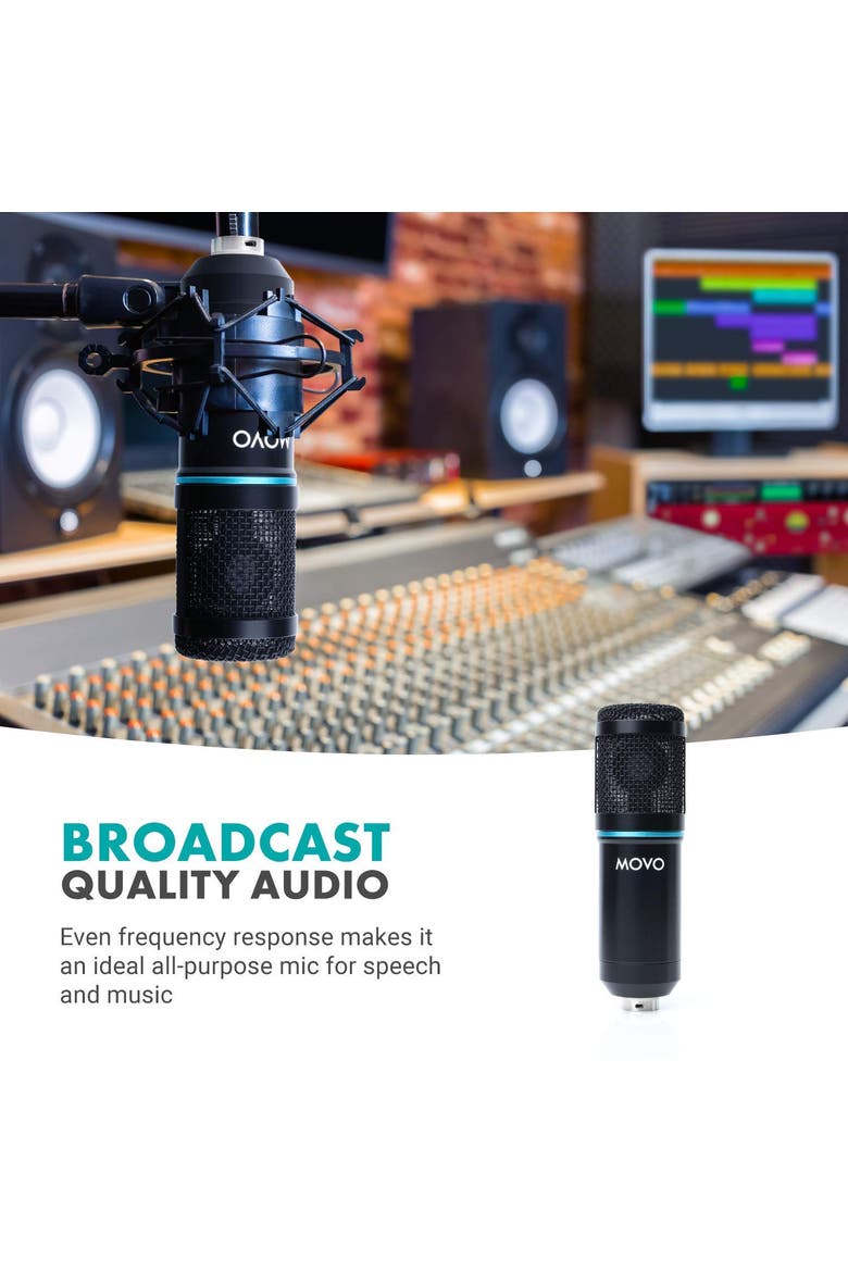PC-M6 Universal Cardioid Condenser Podcast Microphone with XLR and 3.5mm, Alternate, color, Black