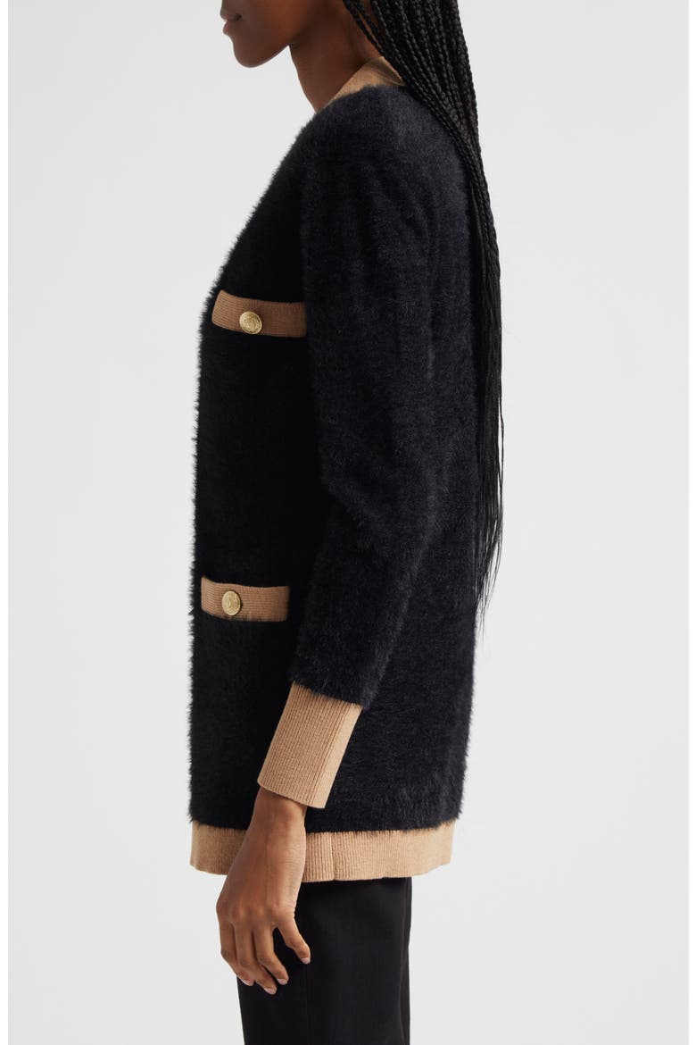 Elin 4-Pocket Cardigan, Alternate, color, CAMEL/ BLACK