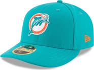 New Era Men's New Era Aqua Miami Dolphins Omaha Throwback Low Profile 59FIFTY Fitted Hat