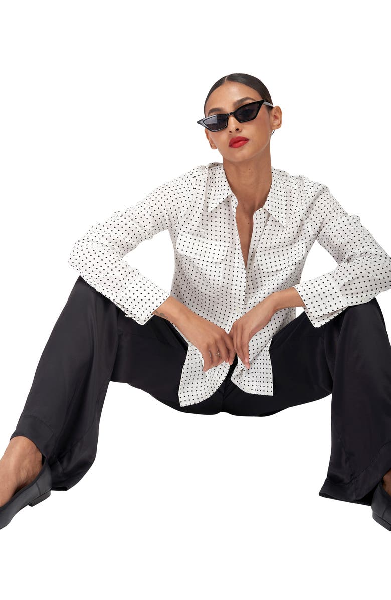 Equipment Slim Fit Signature Dot Print Silk Button-Up Blouse, Alternate, color,