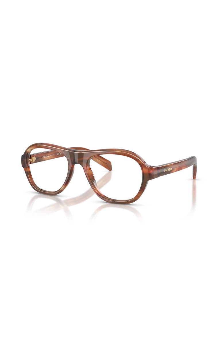 Prada 54mm Rectangle optical glasses, Main, color, Brown