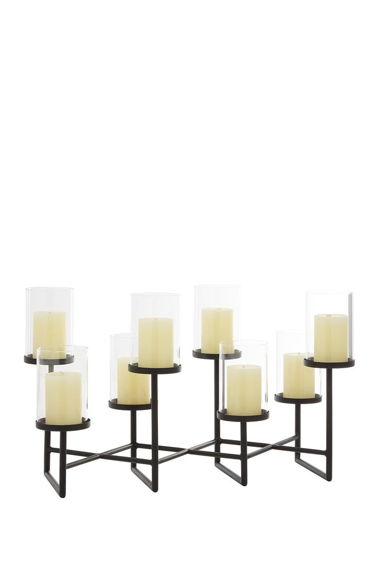 Black Modern Candelabra, Main, color, BLACK