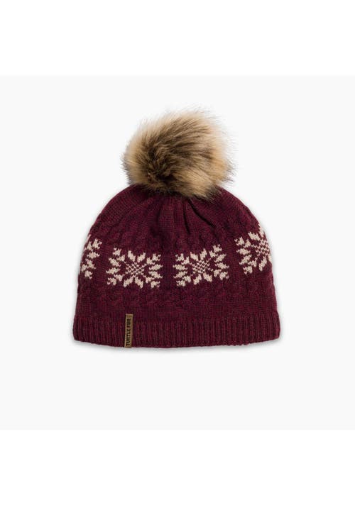 Turtle Fur Leira Wool Pom Beanie In Burgundy