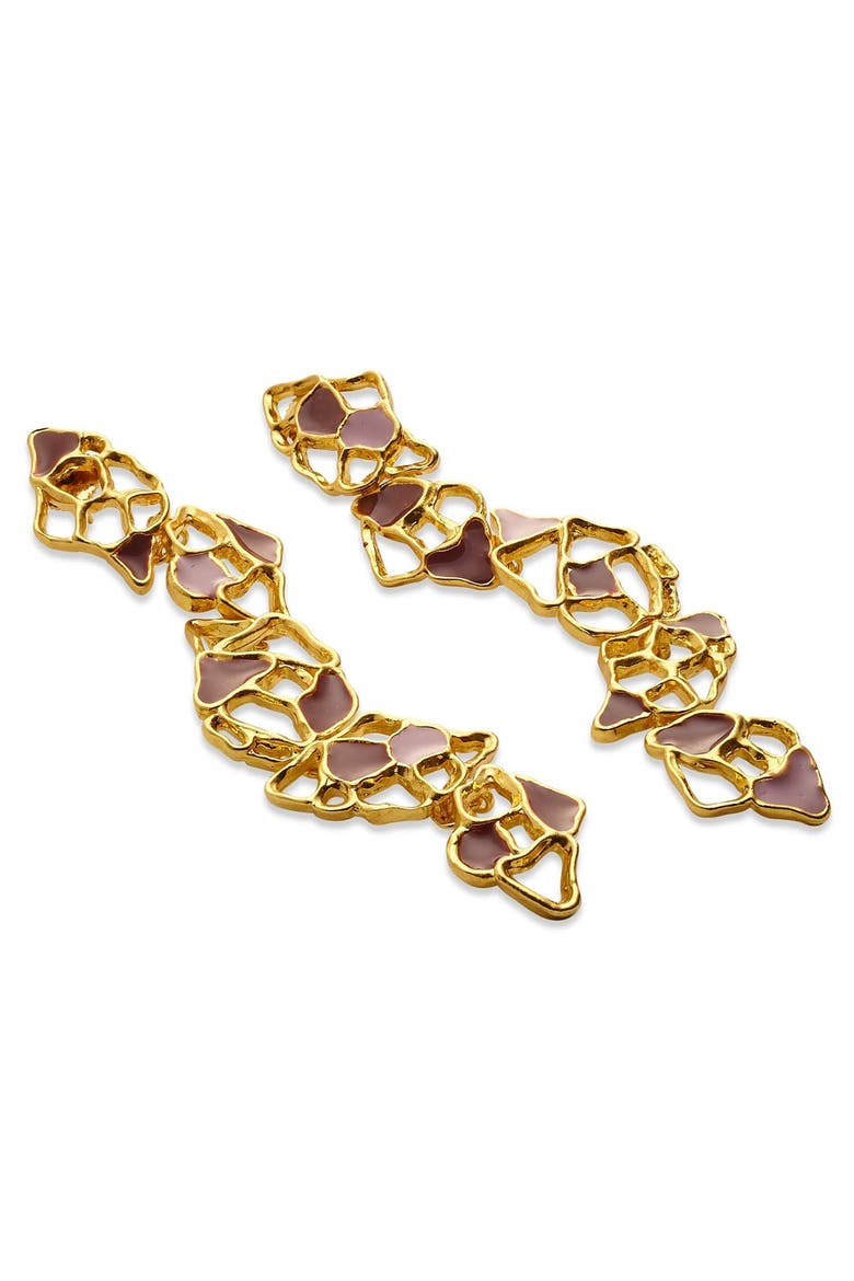 Gaia Drop Earrings, Alternate, color, Gold Plated