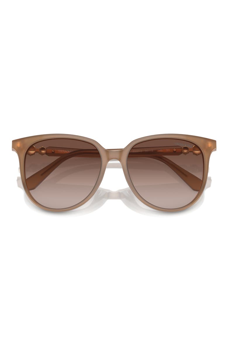 56mm Gradient Round Sunglasses, Alternate, color, OPAL BEIGE