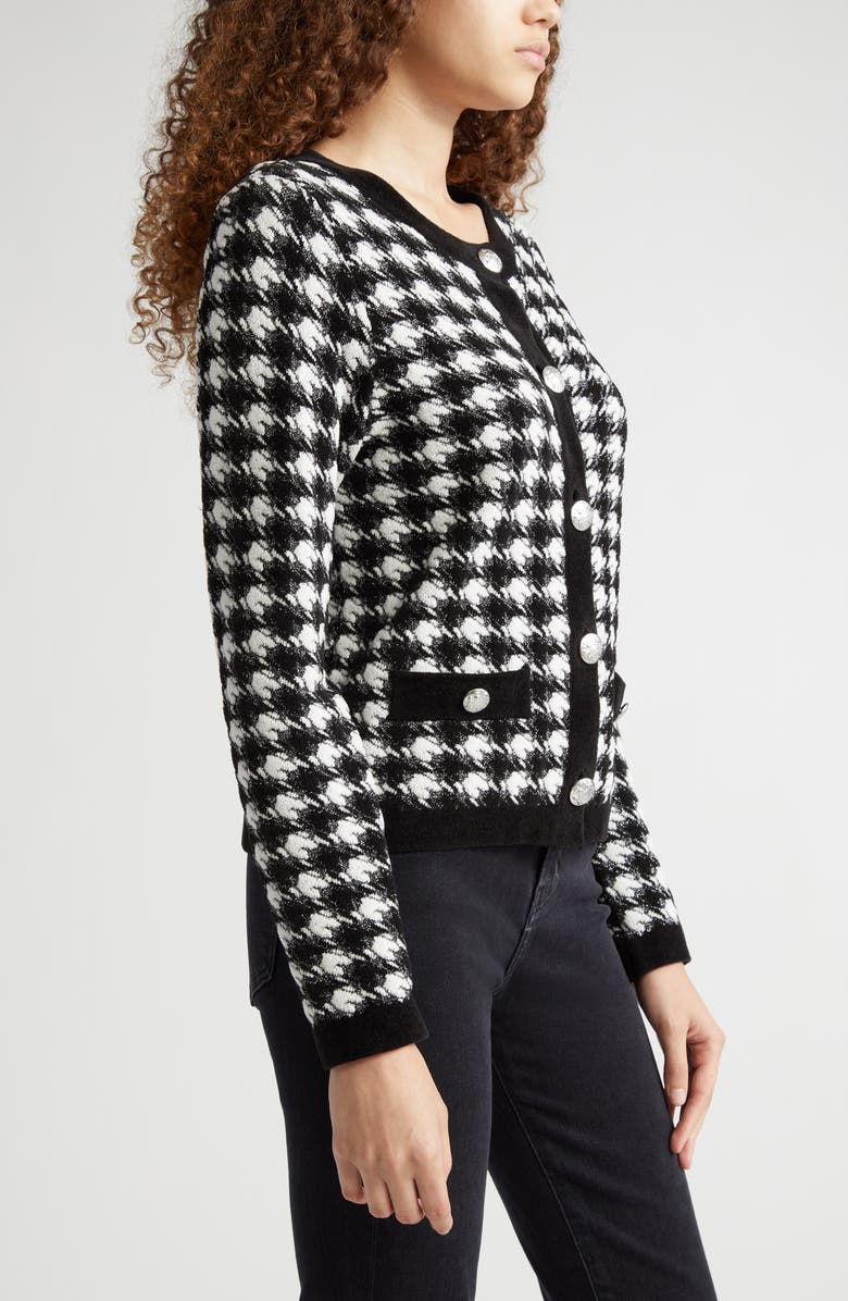 Veronica Beard Primrose Check Cotton Blend Tweed Cardigan, Alternate, color,