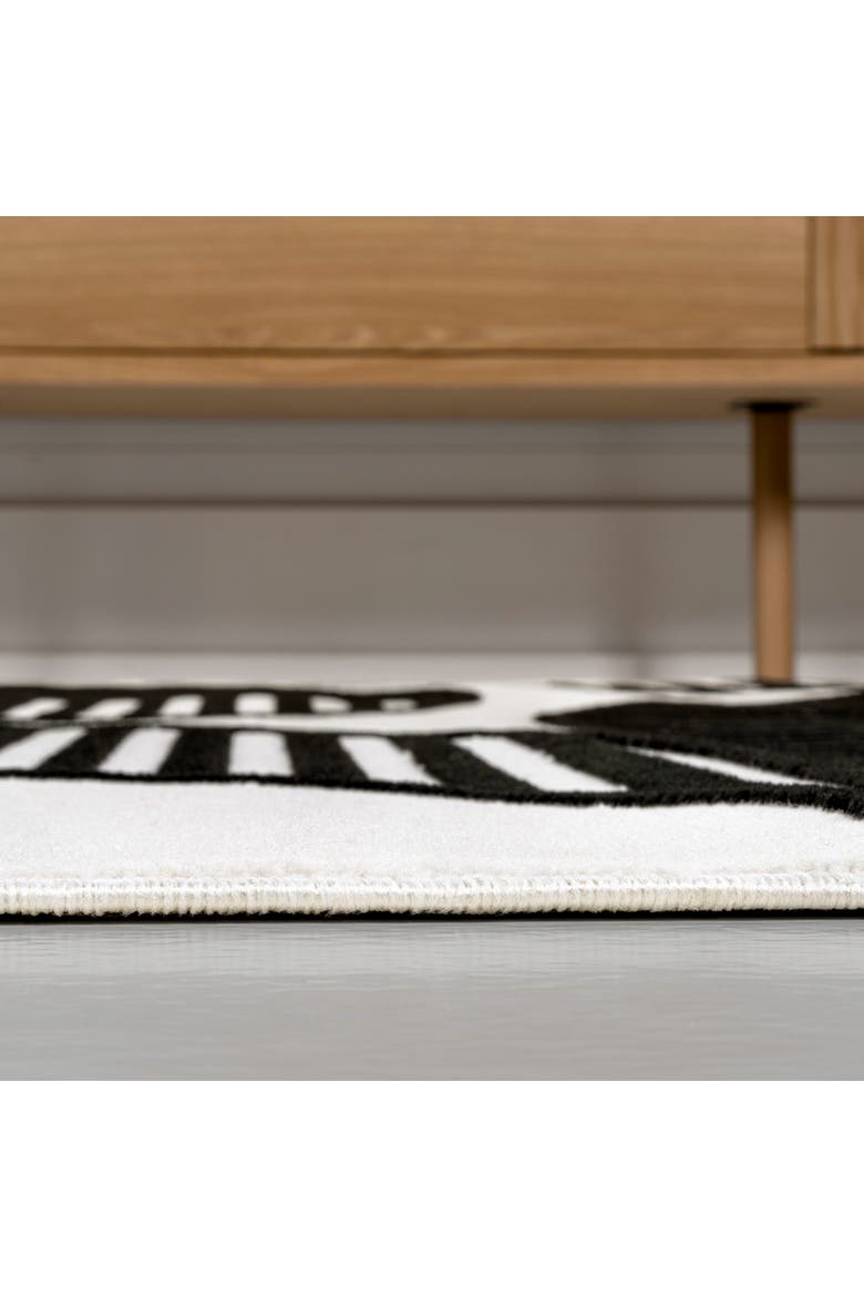 Nordby High-Low Geometric Arch Scandi Striped Indoor/Outdoor Area Rug, Alternate, color, Black/White