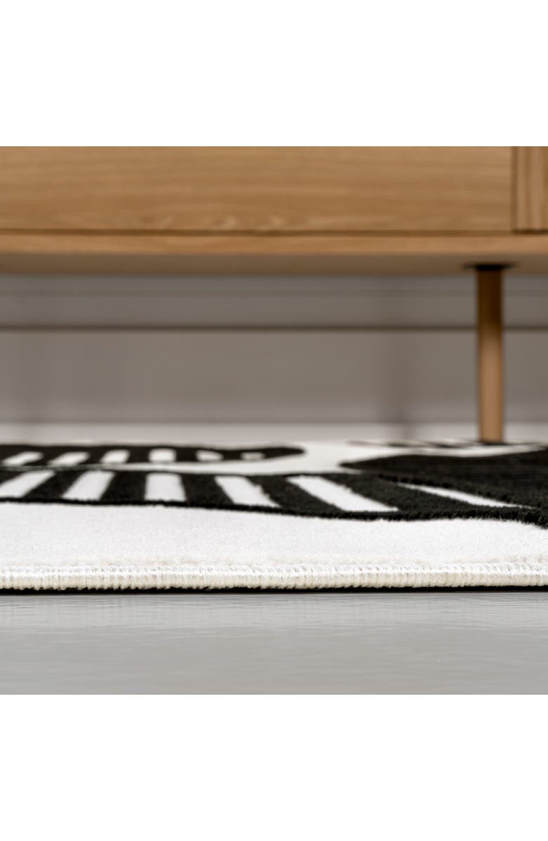 JONATHAN Y Nordby High-Low Geometric Arch Scandi Striped Indoor/Outdoor Area Rug, Alternate, color, Black/White