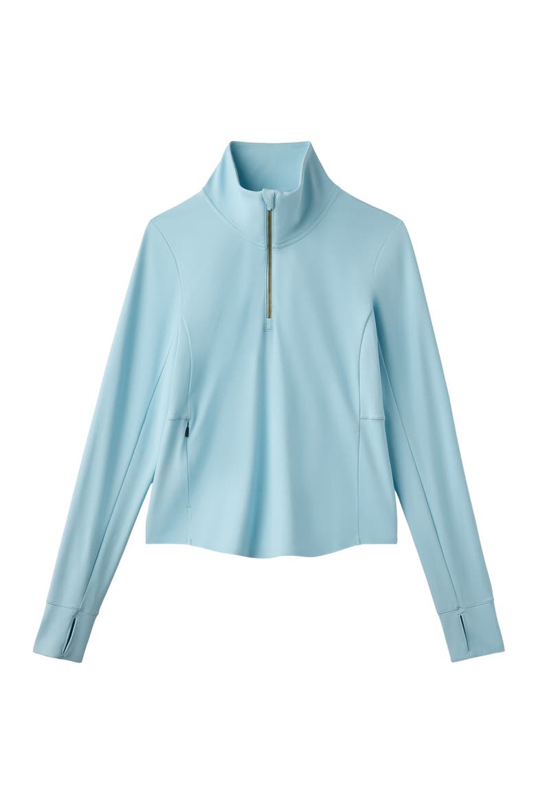 Course to Court Long Sleeve Quarter Zip Top, Alternate, color, POOL BLUE