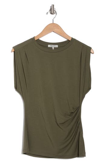 Rag & Bone The Jersey Pleat Tank In Dark Stone