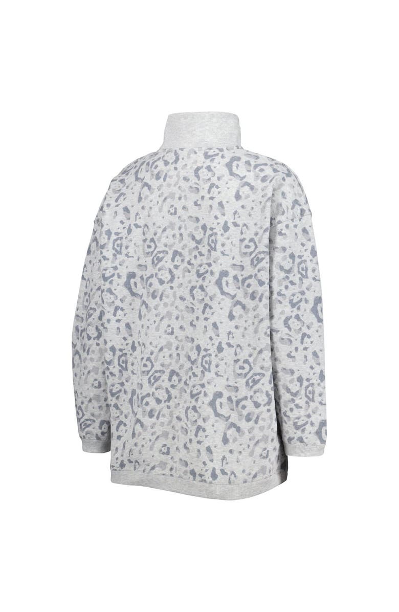 GAMEDAY COUTURE Women's Gameday Couture Heather Gray Texas Longhorns Leopard Quarter-Zip Sweatshirt, Alternate, color, Heather Navy