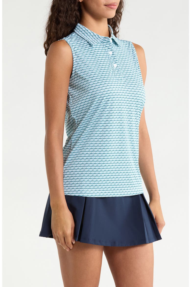 Gigi Sleeveless Polo Top, Alternate, color, SEAFOAM