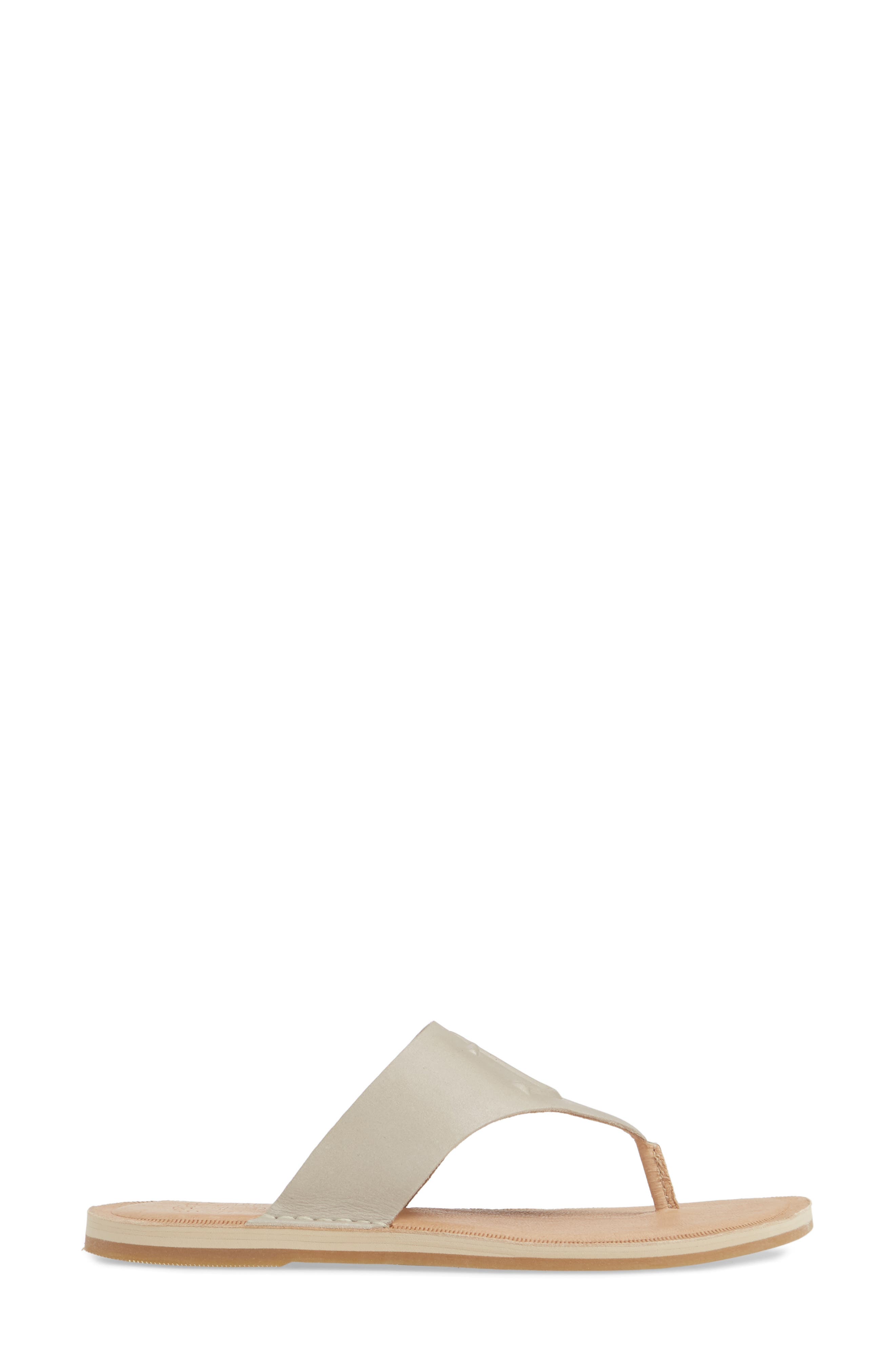 Sperry Seaport Flip Flop, Alternate, color, IVORY LEATHER