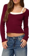 EDIKTED Cecile Layered Long Sleeve Crop Top