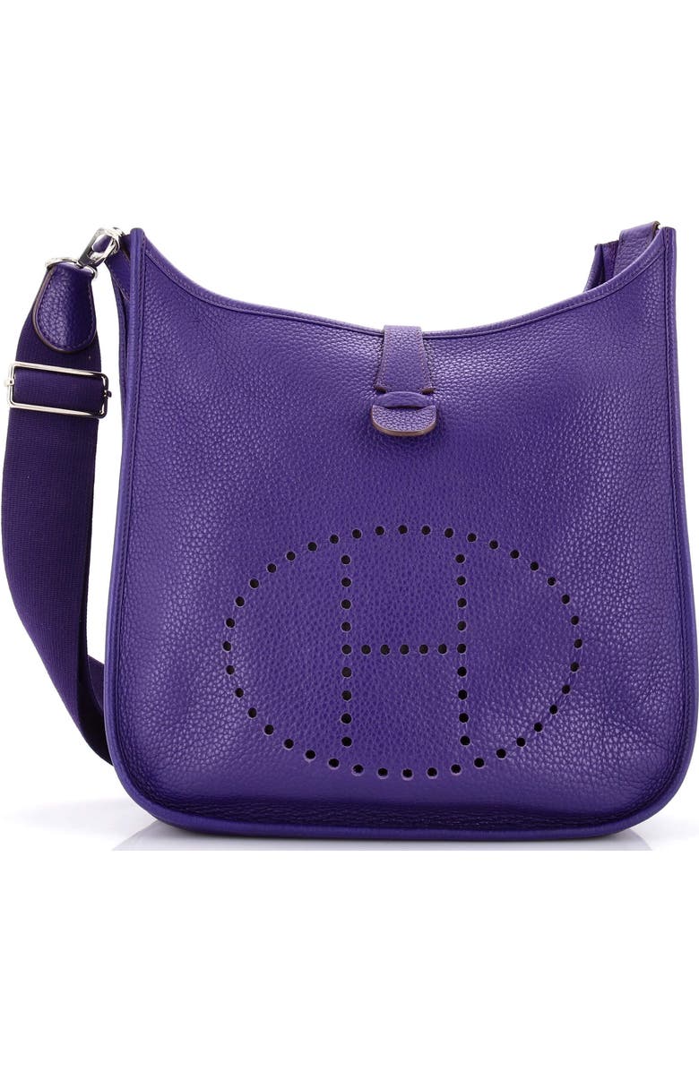 Pre-Owned Hermes Evelyne Bag Gen III Clemence GM, Main, color, Iris