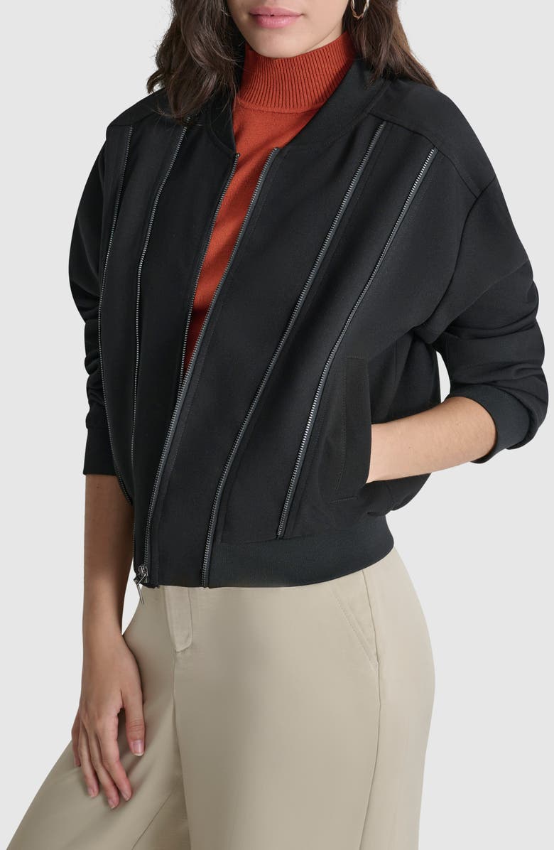 DKNY Zip Jacket, Alternate, color, Black
