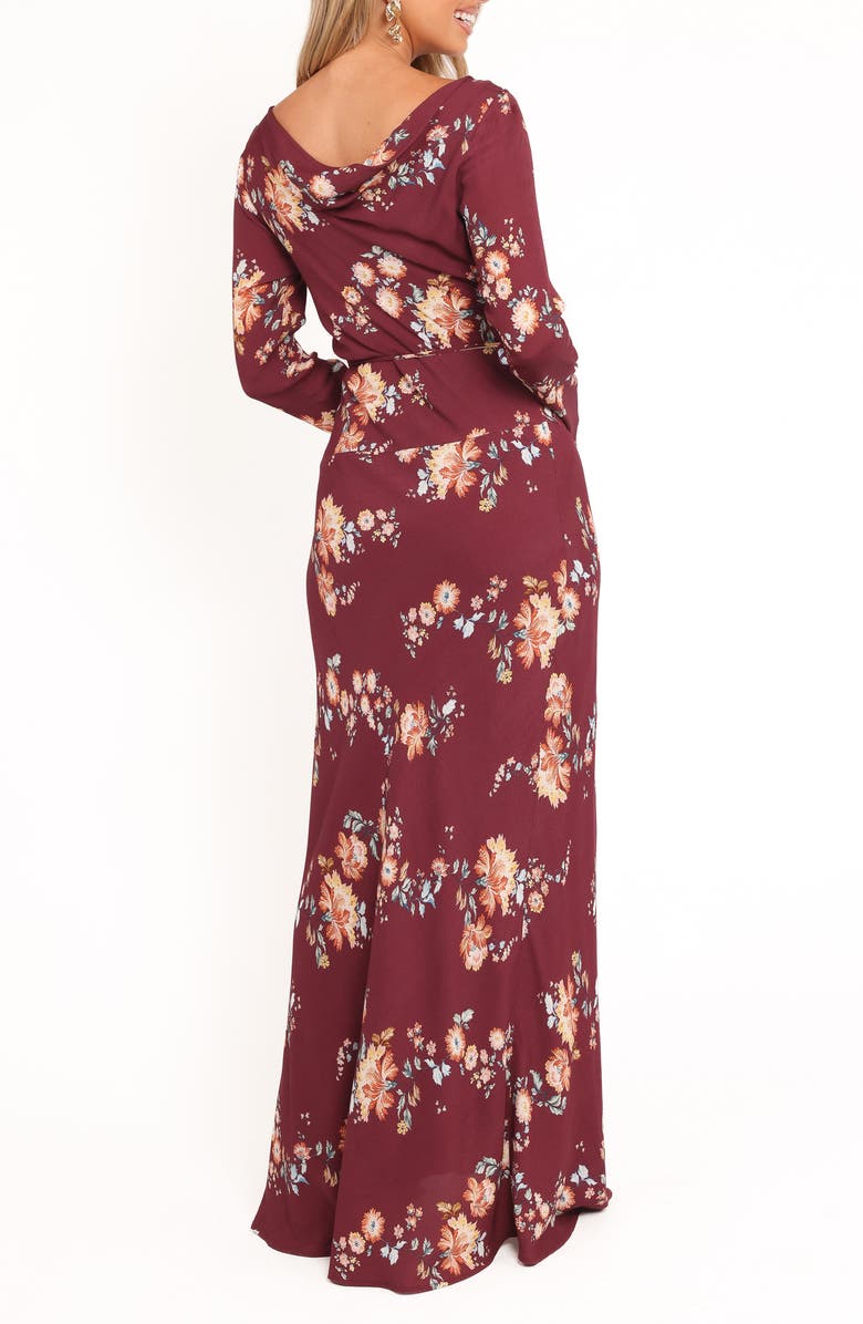 Petal & Pup Alima Floral Long Sleeve Maxi Dress, Alternate, color, Berry Floral