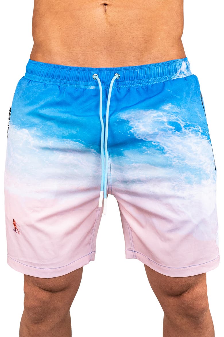 Swim Lion Beach Swim Trunks, Main, color, BLUE