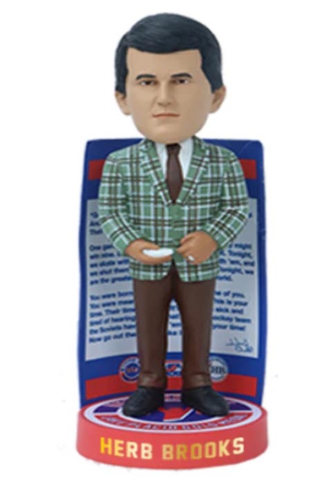 Herb Brooks (Miracle On Ice) 1980 Gold Metal 8" Bobblehead