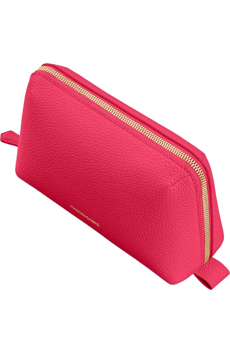 MAISON de SABRÉ Leather Tech Pouch, Alternate, color, Shibuya Fuchsia