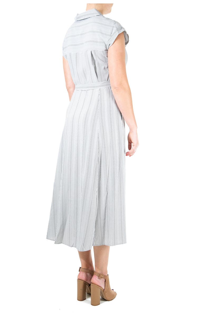 Nina Leonard Striped Button Front Midi Dress, Alternate, color, 