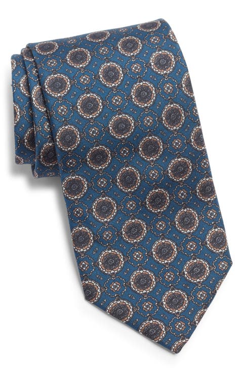 Cromwell Medallion Print Silk Tie