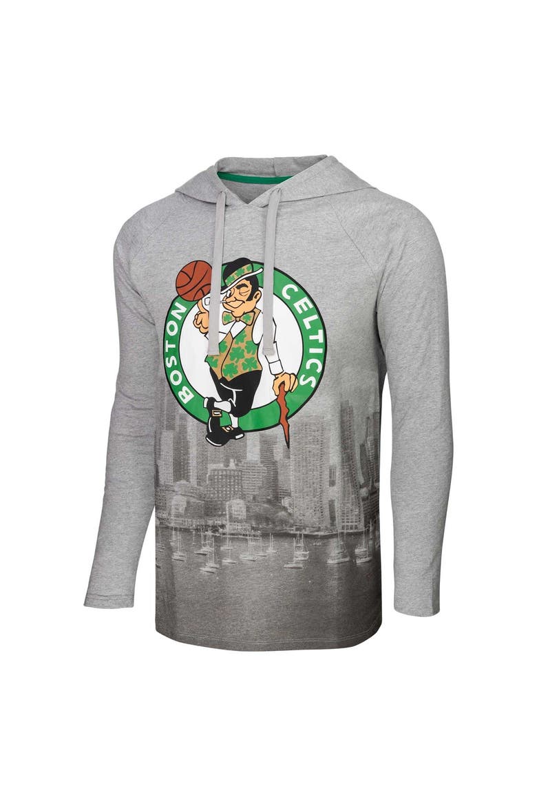 Men's Stadium Essentials Heather Gray Boston Celtics Atrium Raglan Long Sleeve Hoodie T-Shirt, Alternate, color, Heather Gray