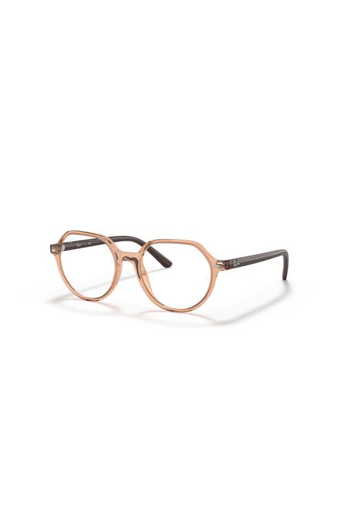 Ray Ban Ray-ban 47mm Square Optical Glasses In Brown