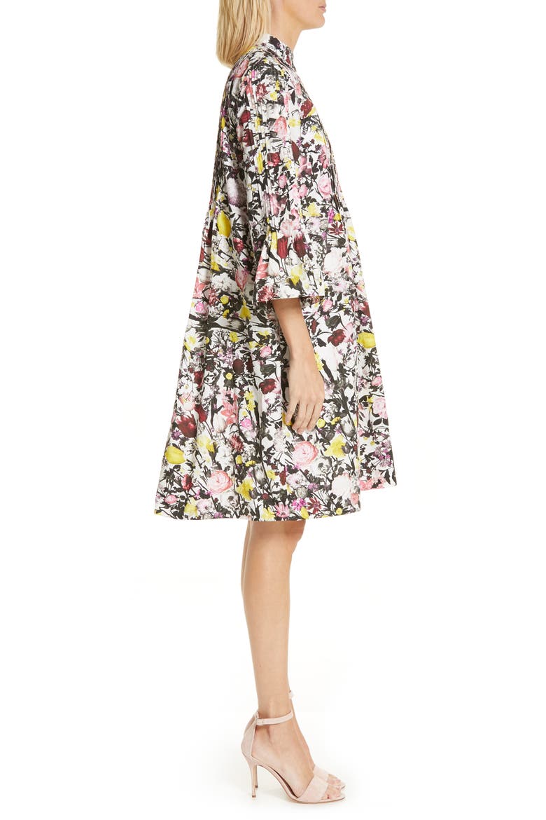 Pop Floral Print Cotton Dress, Alternate, color, WHITE/ PINK
