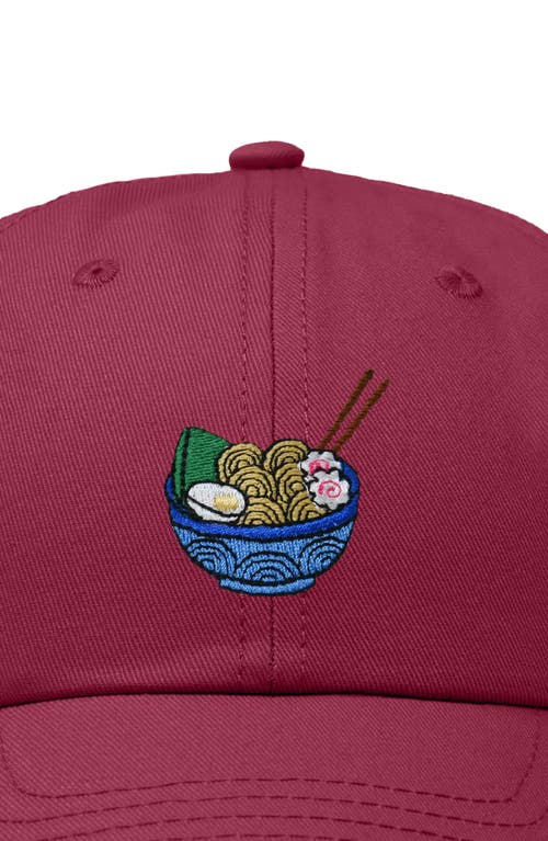Dalix Noodles Embroidered Casual Cap In Maroon