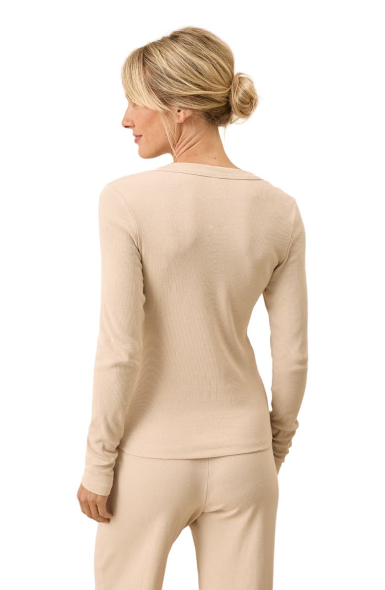 Pact Dream Rib Slim Henley, Alternate, color, Sandshell