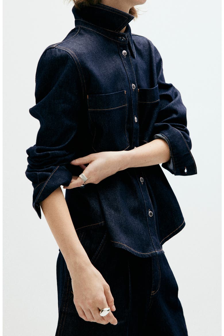 Button-Up Denim Shirt, Alternate, color, OPEN BLUE