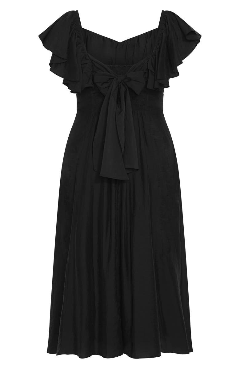 City Chic Alisa TIe Front Dress, Alternate, color, Black