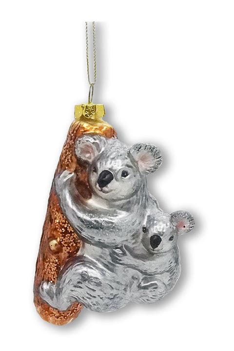 Koala Mother And Baby Glass Ornament