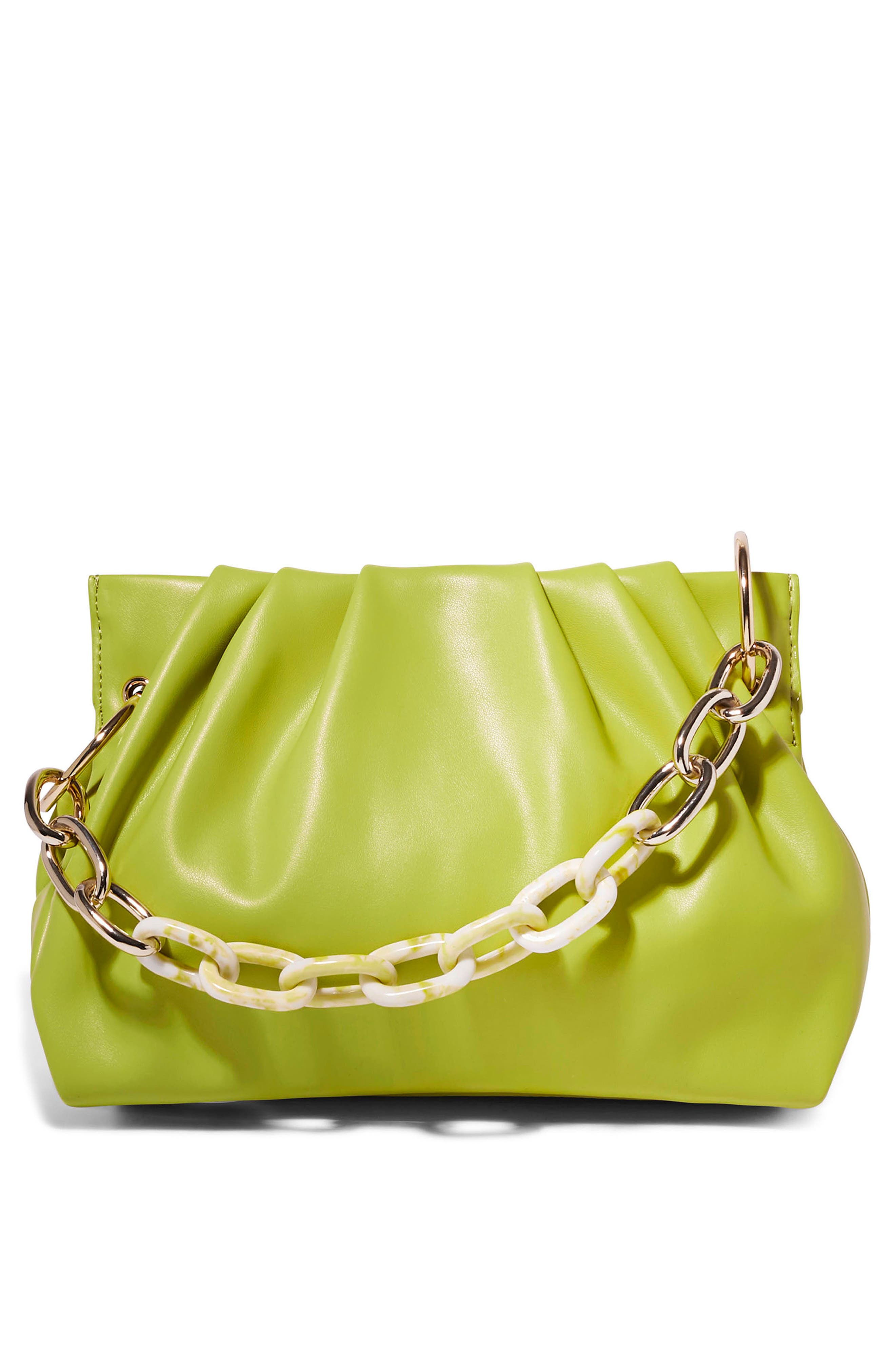 Chill Vegan Leather Frame Clutch, Alternate, color, CELERY