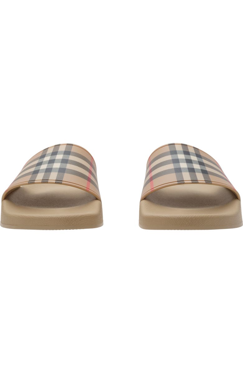 Burberry Check Slides, Alternate, color, Archive Beige