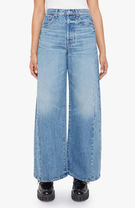 MOTHER Pipe Dream Button Sneak High Waist Wide Leg Jeans Folk Star)