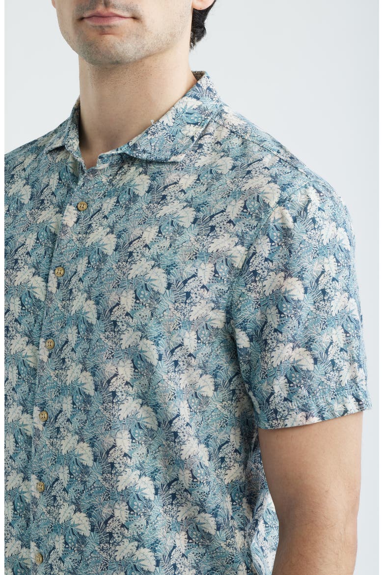 Ragland Botanical Print Cotton Blend Sport Shirt, Alternate, color, WAKE