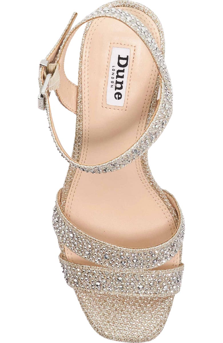 Dune London Manifesting Platform Sandal, Alternate, color, Gold Rhinestones