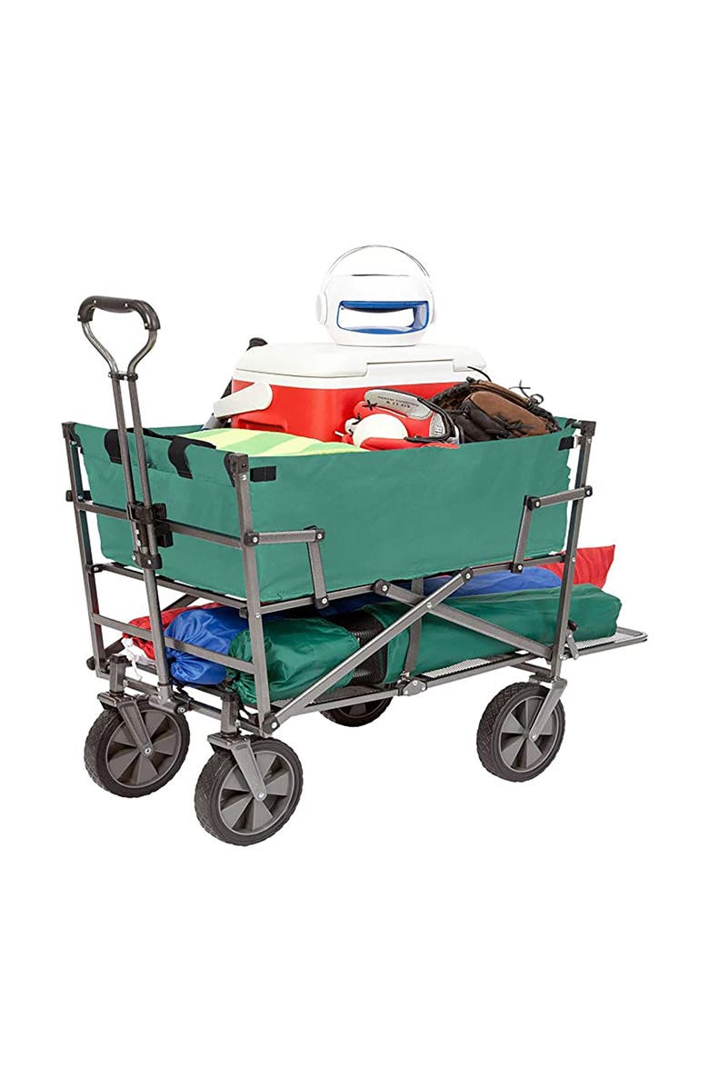 MAC Double Decker Wagon Green Collapsible Outdoor Utility Garden Cart, Alternate, color, Green