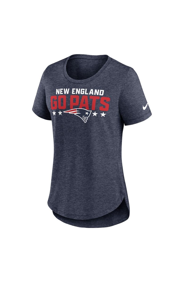 Nike Women's Nike Heather Navy New England Patriots Local Fashion Tri-Blend T-Shirt, Alternate, color, 