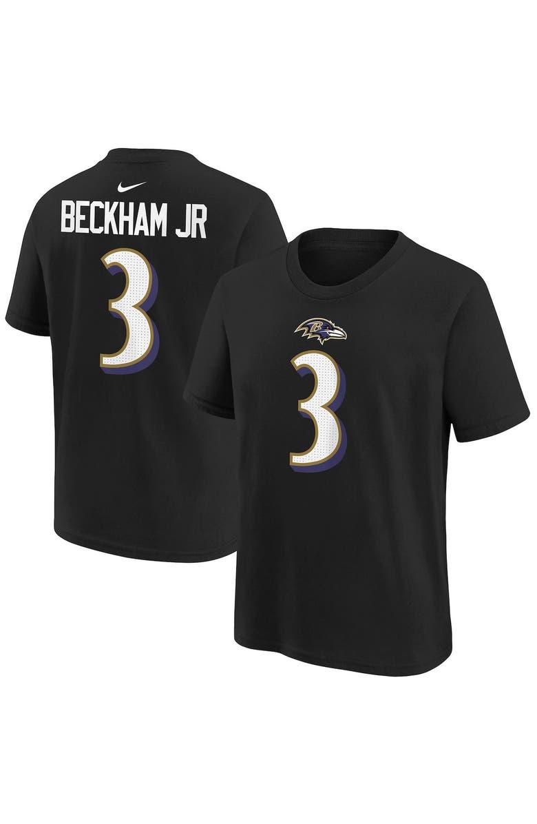 Nike Youth Nike Odell Beckham Jr. Black Baltimore Ravens Player Name & Number T-Shirt, Main, color, 