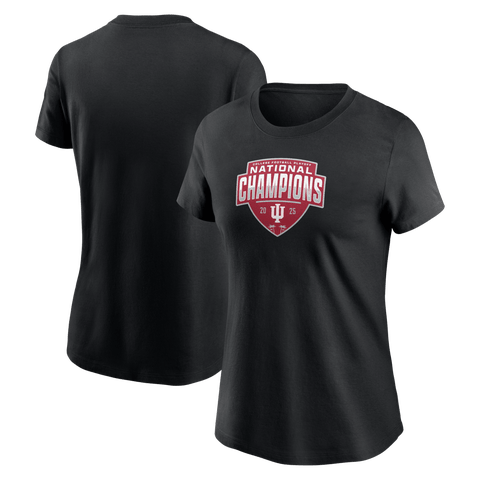 Women's  Black Indiana Hoosiers College Football Playoff 2025 National Champions Zone Scheme T-Shirt