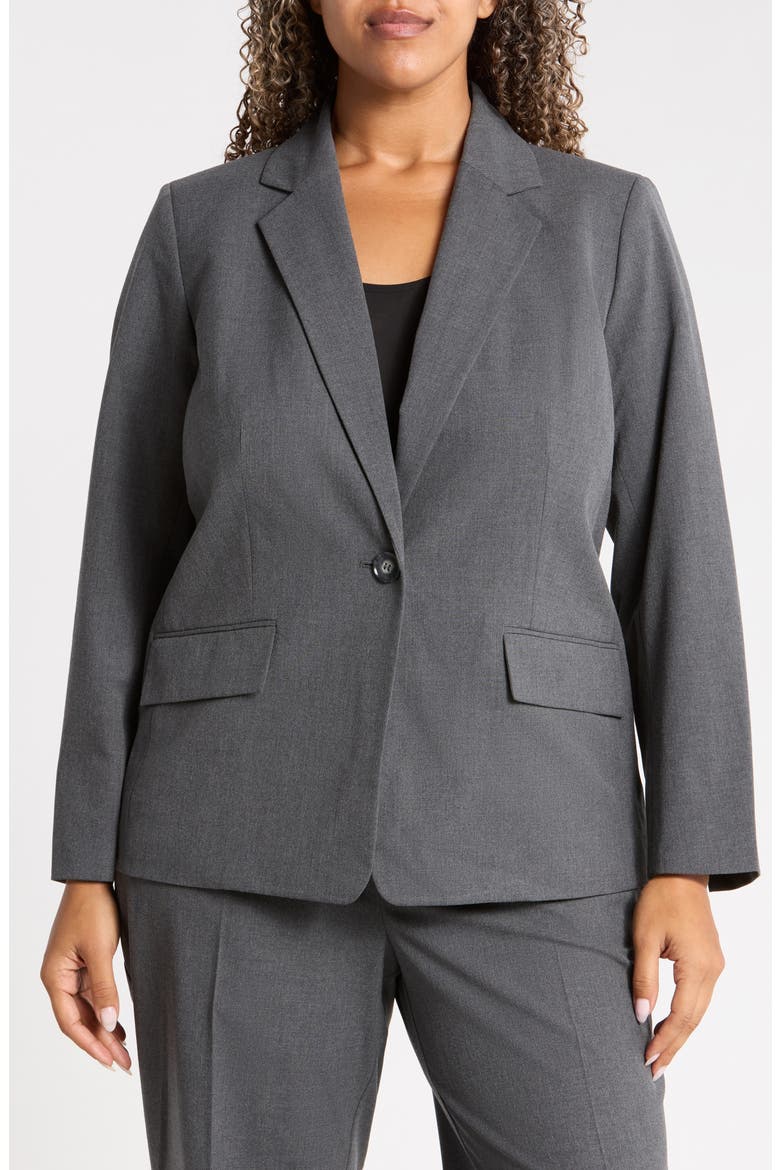 Washable One-Button Jacket, Alternate, color, MODERN CHARCOAL