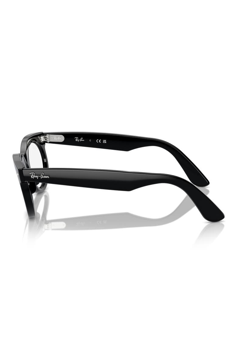 53mm Oval Optical Glasses, Alternate, color, BLACK