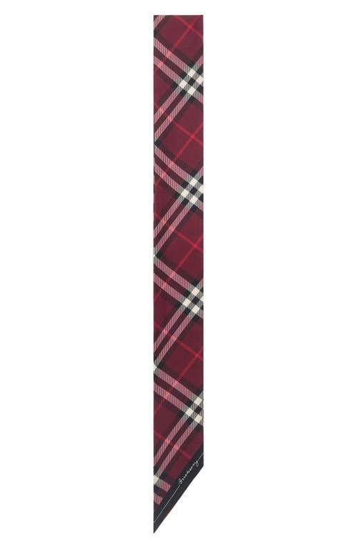Burberry Check Skinny Silk Twill Scarf In Red