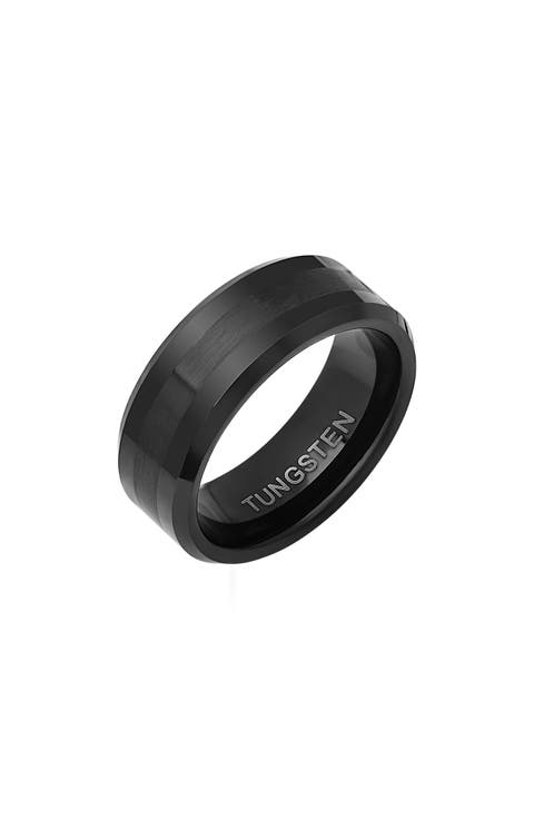 Men's Brushed Black Tungsten Ring