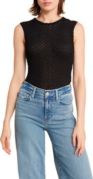 FRAME Sleeveless Mesh Top